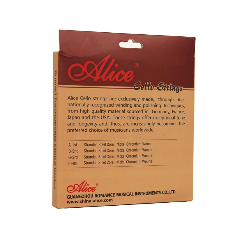 ALICE A806 General Cello Strings with Stranded Steel Core and Nickel Chromium Wound / Cello Accessories