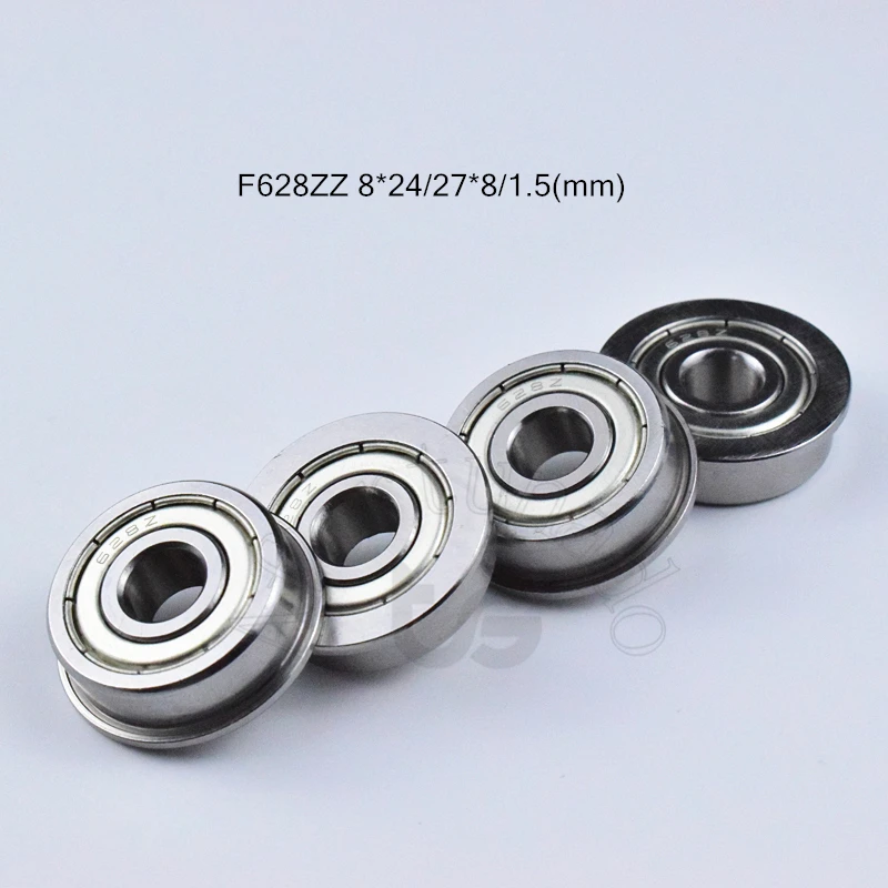 F628ZZ 8*24*27*8*1.5(mm) 10pieces bearing Flange bearings F628ZZ chrome steel deep groove bearing