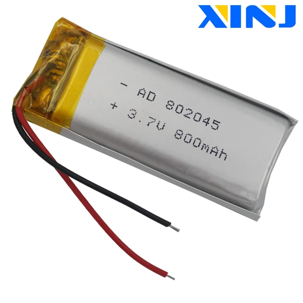 

3.7V 800mAh 2.96Wh Li-Polymer Li Lithium Battery 802045 Lipo For Car Camera DVC DVR GPS Music Player Speaker Driving Record Pen