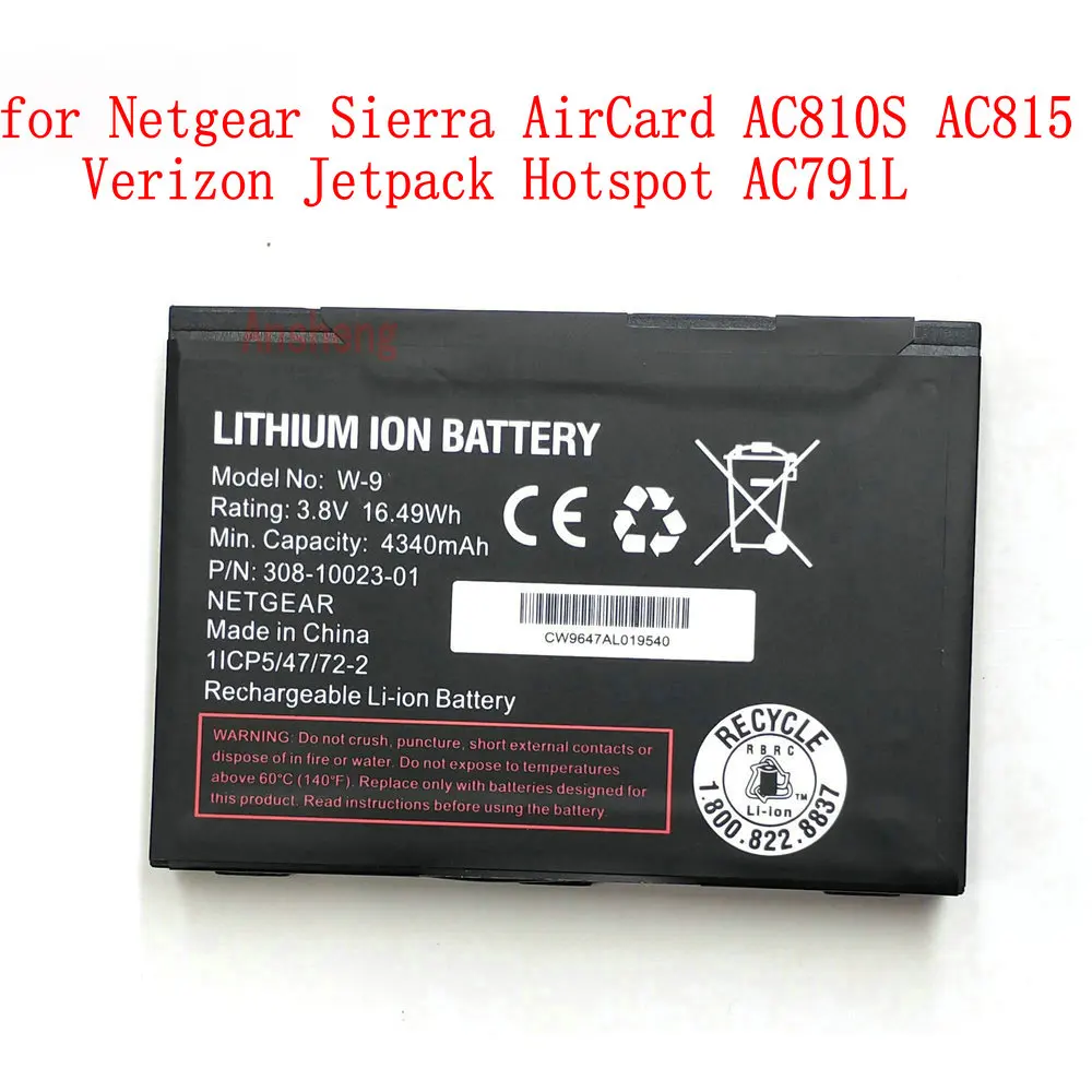 Original 3.8V 4340mAh W-9 Battery For Netgear Sierra Aircard AC810S AC815 Verizon Jetpack AC791L WIFI Batteries