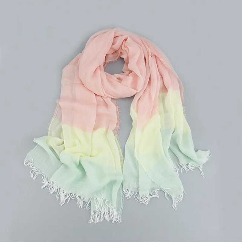 Big Size 100*205 Modal Soft Women Gradient color Scarf Summer Beach Sunscreen Swimsuit Long Shawl Soft High Quality M198