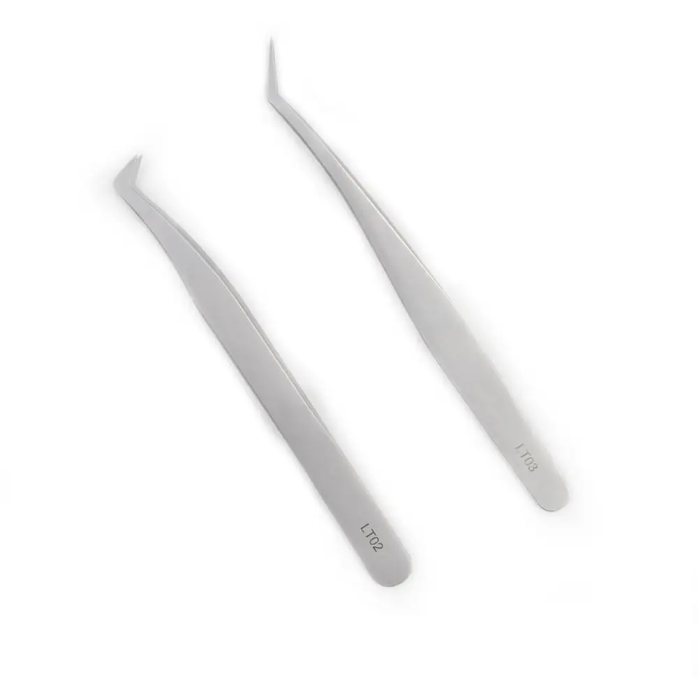 الفولاذ المقاوم للصدأ الحاجب منحني مستقيم الملقط رمش تمديد أدوات ماكياج المهنية ملاقط رمش الأظافر ديكور المنتقى #3