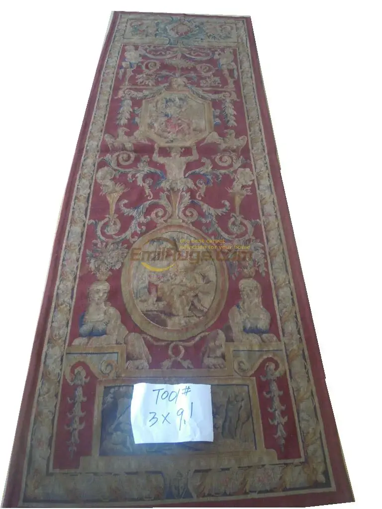 

Antique Decor Luxury Aubusson French Carpet Antique French Aubusson Husbandry Agrarian Pastoral Scene Carpet Panel