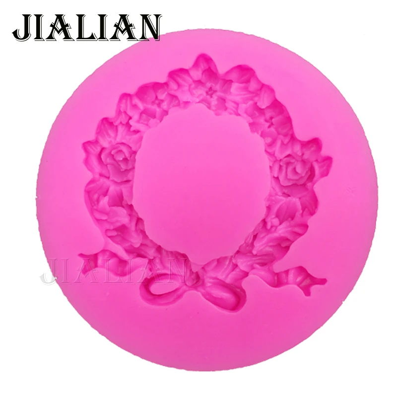 Beautiful Flowers garland silikon form chocolate wedding cake decorating tools DIY wreath fondant silicone mold T0164