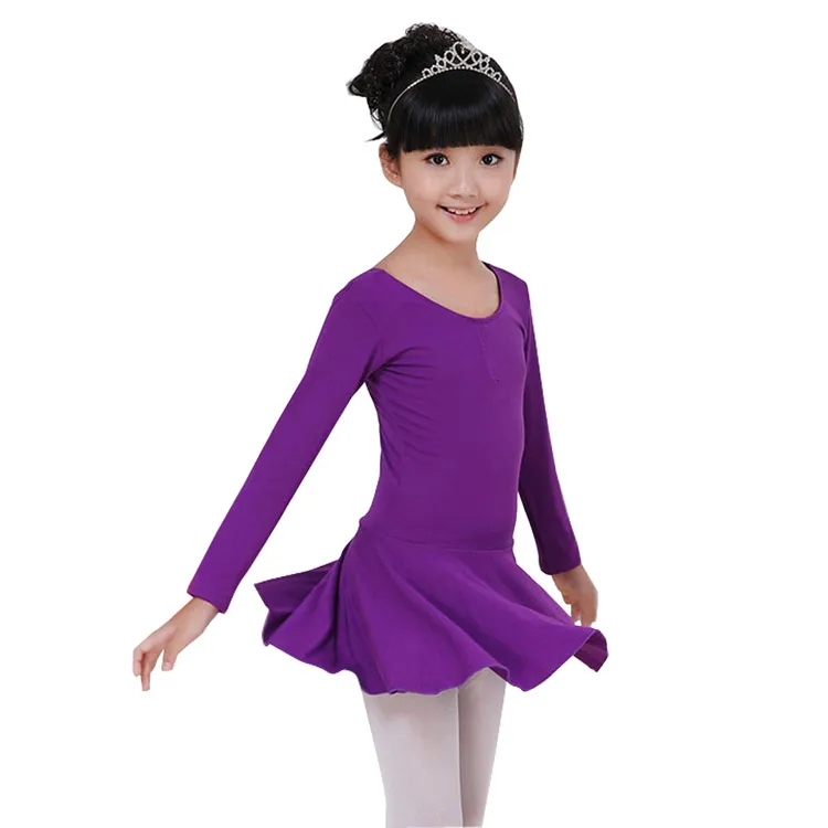 

Long sleeved Spandex Gymnastics Leotard Ballet Dancing Dress Kids Dance Wear Skating Dresses for Kids Girls Classic Ballet dress