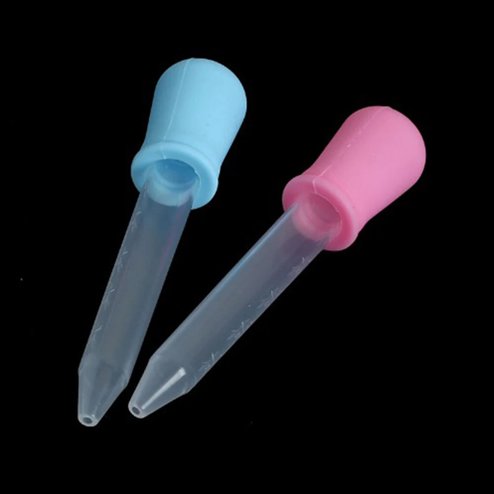 5 pièces de liquide d'alimentation en plastique 5ml, petit œil en Silicone, oreille graduée Pipette compte-gouttes fournitures scolaires de laboratoire à domicile