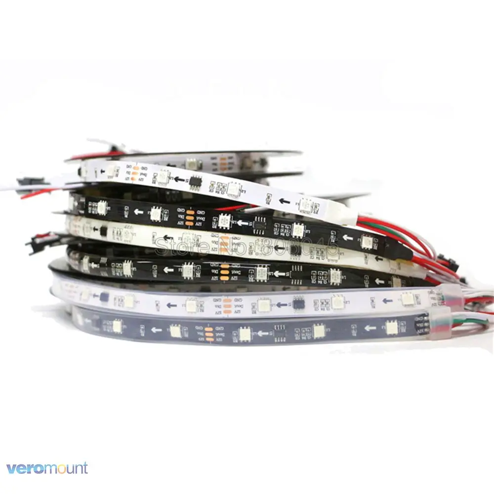 Tira de luz LED direccionable a todo Color, cinta Flexible Digital LED, Control externo IC, 3 LED, DC 12V, WS2811, 5050 RGB