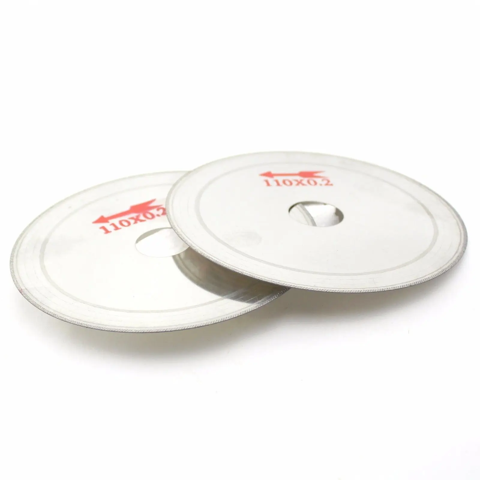 2Pcs 1/2" 110mm Ultra-thin Diamond Lapidary Saw Blade Grinding Wheel Oblique Tooth Slice Polishing Cutting Blade Disc 3/4" Arbor