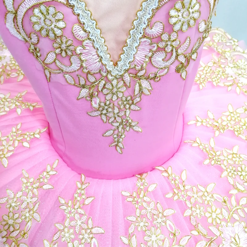 Tutú de Ballet de bailarina profesional rosa para niños, disfraces de baile para niñas, vestido de Ballet para niños