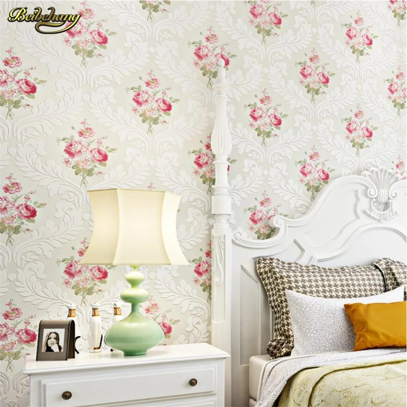 

beibehang Nonwovens Wallpaper Continental Sakayin Pastoral papel de parede Bedroom Living Room Background Wall Warm and romantic