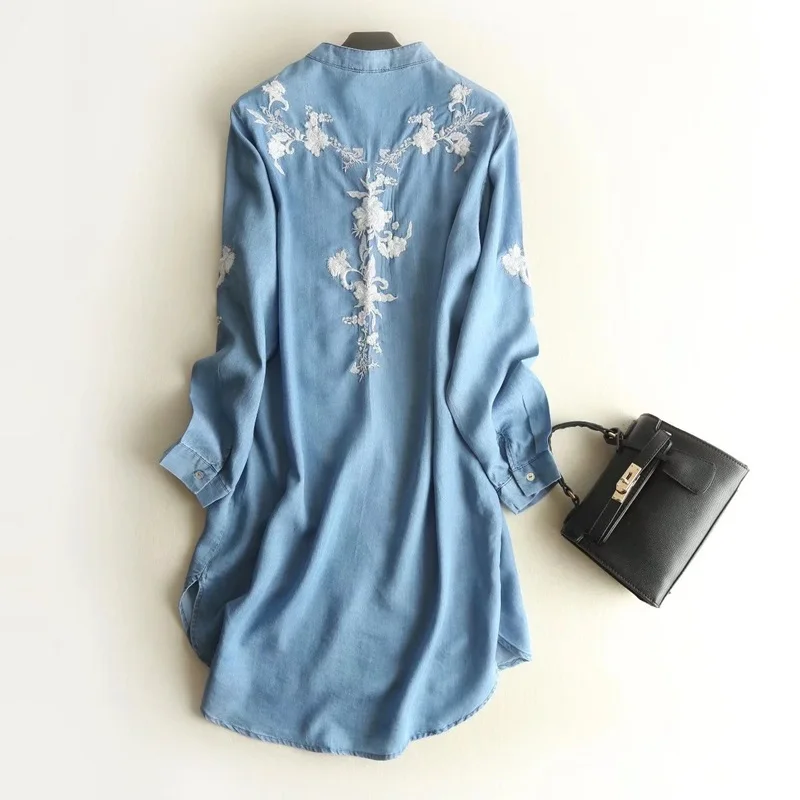 Embroidered blouse shirt tops 2018 for women female ladies elegant blouse shirt with embroidery womens tops and blouses DD1494 S