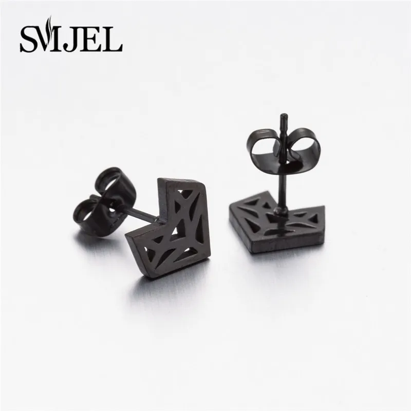 Smjel fox ohrringe schwarz edelstahl ohrringe modeschmuck kleine geometrische tier ohrringe piercing aretes de mujer