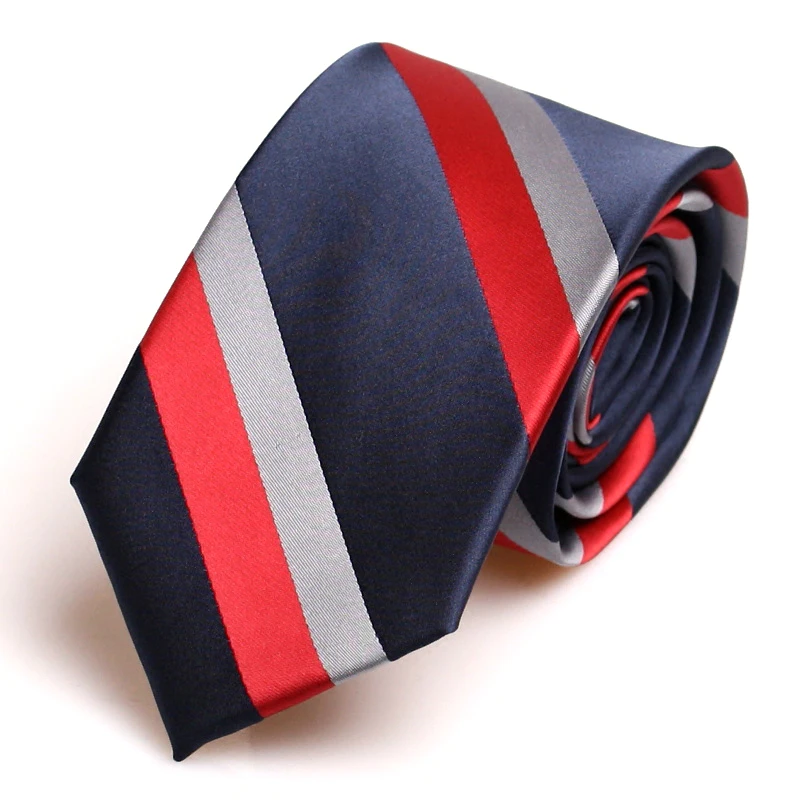 High Quality Navy Blue Stripes Men's Standard 7CM Tie Fashionable Shirt  Accessories Business Banquet  Hand knotting Necktie