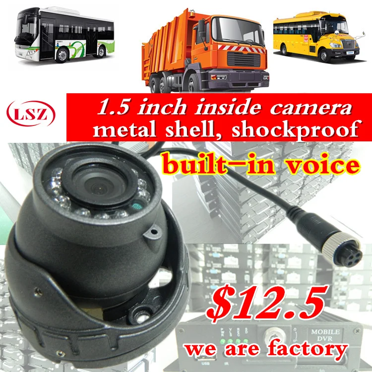 Factory Truck Camera 1.5 inch inside camera metal shell shockproof built-in voice bus camera