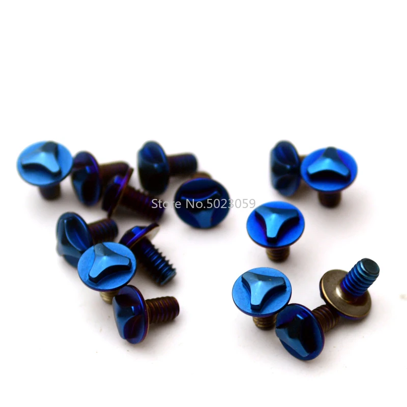 6 Pieces USA MT-85 Screw Titanium CNC shank nail rivet Roasted blue