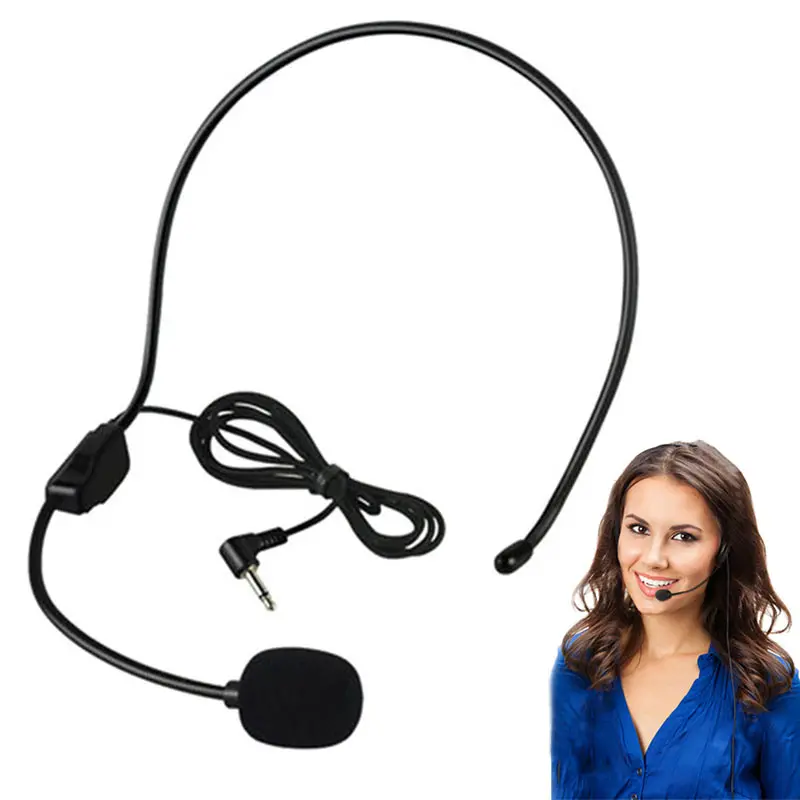 

2019 New For Voice Amplifier Portable 3.5MM Wired Microphone Headset Studio Conference Guide Speech Speaker Stand Headphone