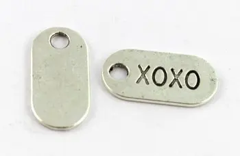 FREE SHIPPING 300PCS Tibetan silver XOXO charms A11960