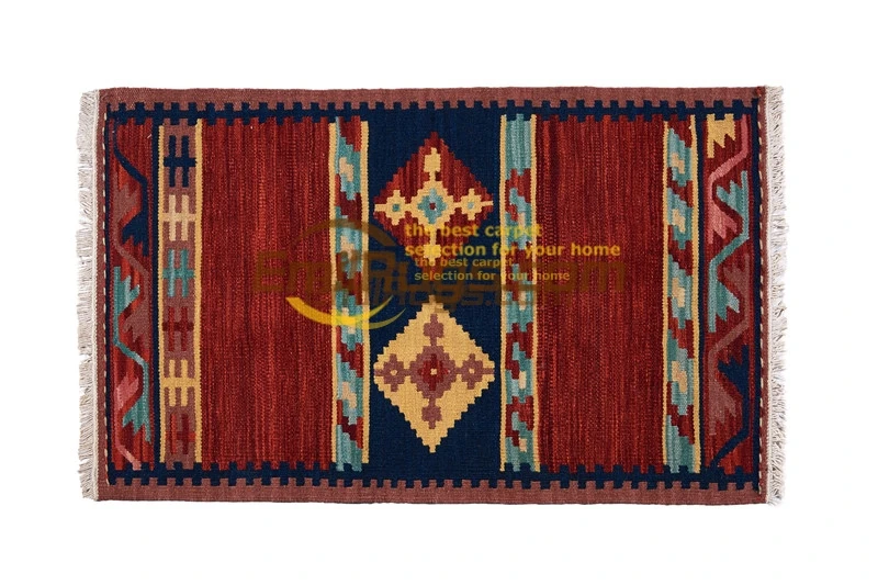 Kilim Fabric Handwoven Wool Carpets Home Decore Geometric Rug Turkish Carpets Wool Knitting Carpets