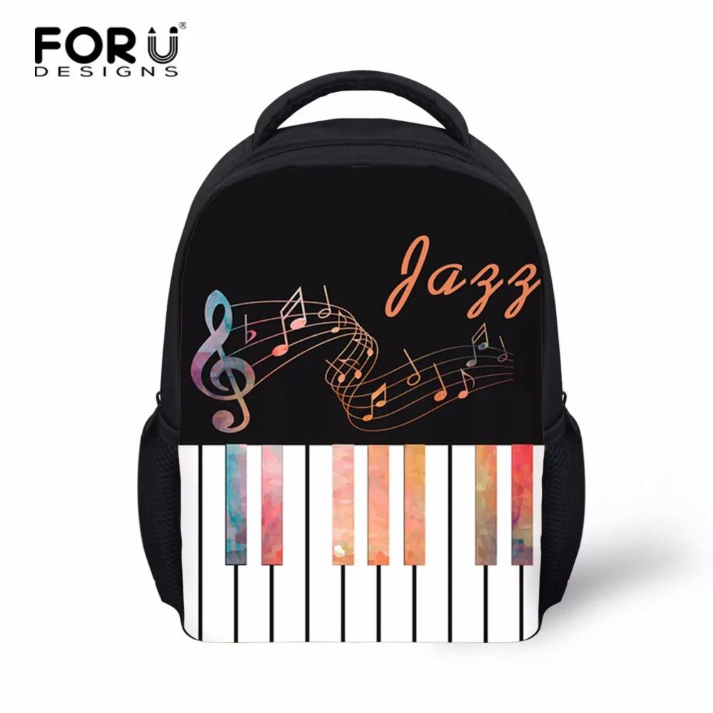 

FORUDESIGNS 12 inch Piano Music Printed Toddlers Backpack Cute Children School Bags Baby Kindergarten Backpack Kids Gift Bags