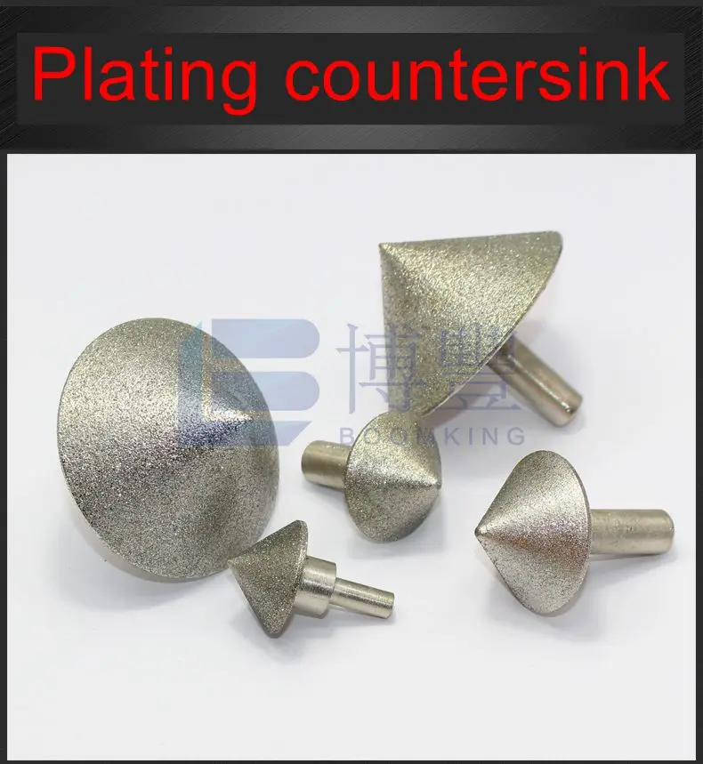 60/90 Degree Cone bit,countersink,Electroplated or Sintered,D10/20/30/40/50/60mm,Girt 180# For glass/Stone.BOOMKINT TOOLS