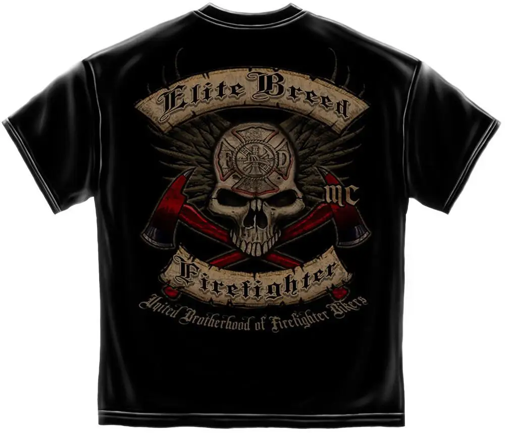 Elite Breed United Brotherhood of Firefighter Bikers Ew Men T Shirt 2019 Summer Fashion O Neck Short Sleeve Printed T Shirt