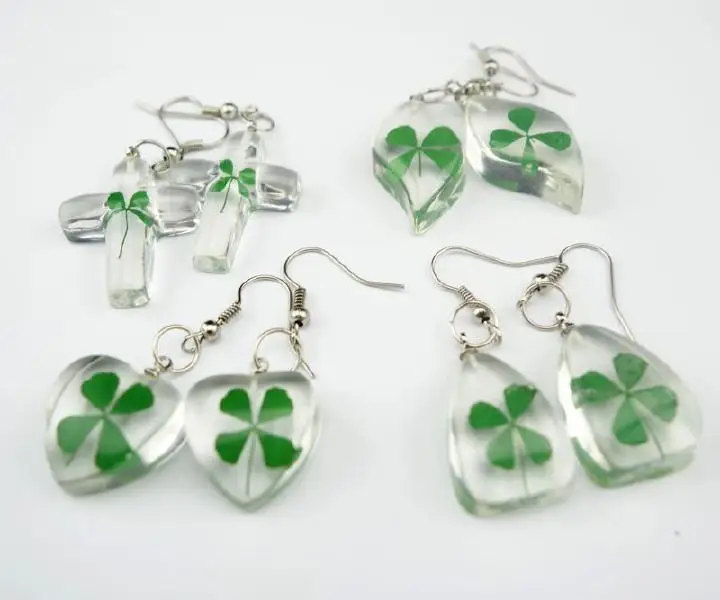 

20 pcs four leaf clover natural shamrock mix style jewelry