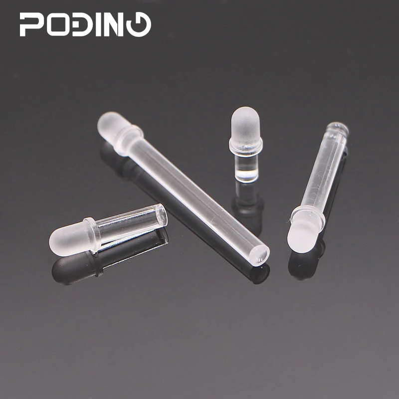 50pcs/lot Poding PCB LED Light Pipe RoHS Dia 5mm Plastic Round Head Light Pipe Guides PLP5-XXX Series