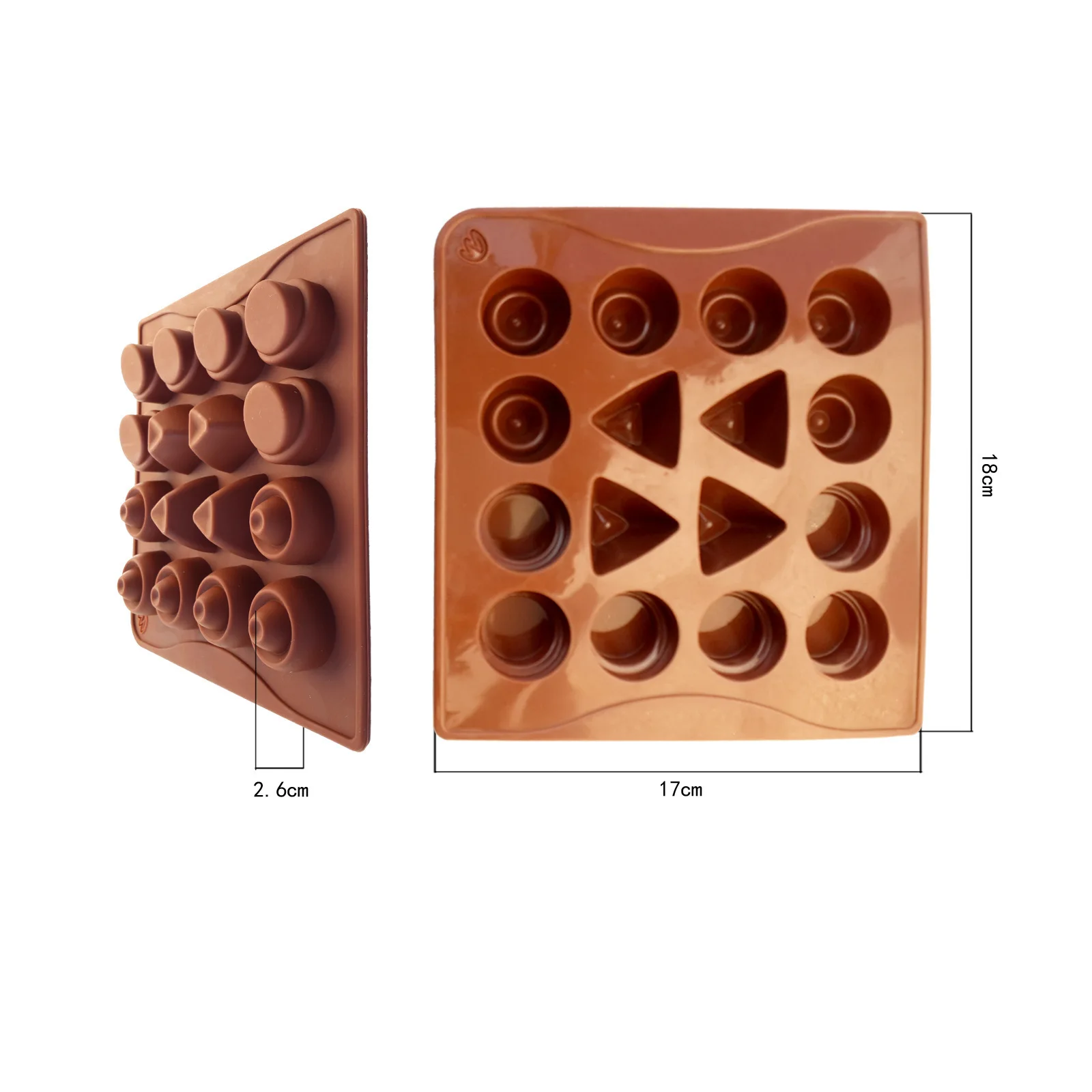 Silicone Mold 16 Holes Chocolate Mold 4 Eometry Molds Cake Decorating Clay  Baking Tools H017