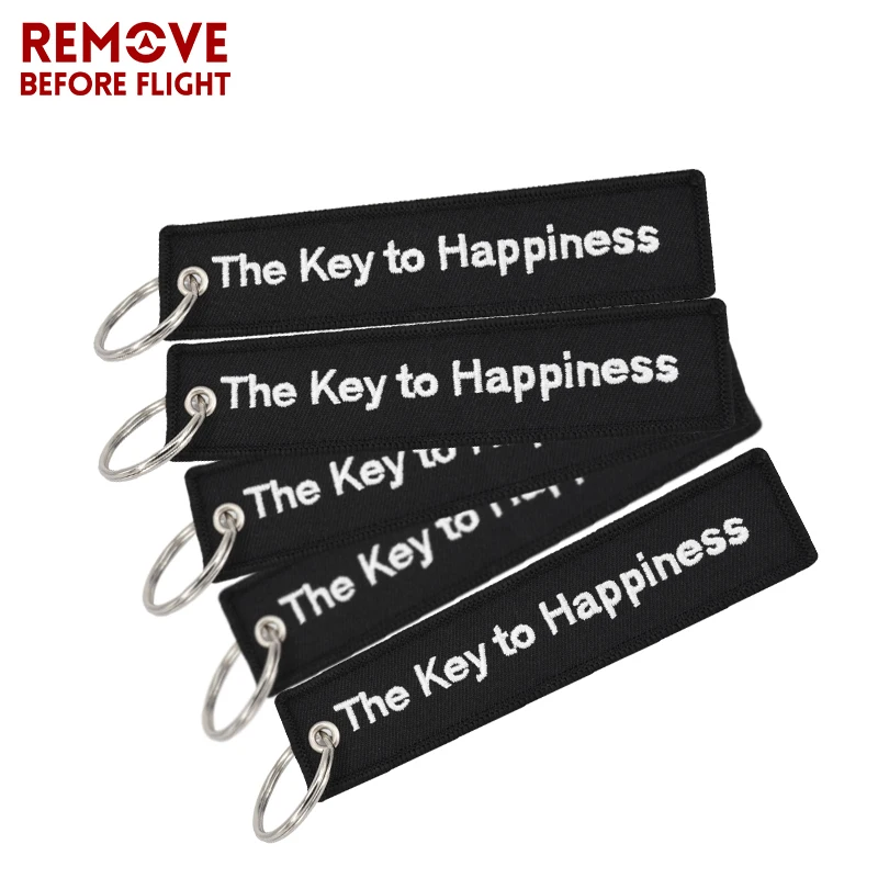 Wholesale Fashion Keychain The Key to Happiness Key Tag Chain Bijoux Keychains for Motorcycles Gift Key Fobs Chaveiro 20 PCS/LOT