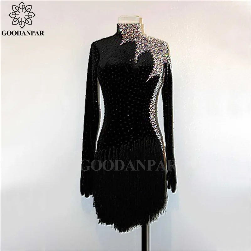 latin dance dress women black Sumba Rumba Competition Dancing Wear Adult High Quality Latin Dress modern dance costume Velvet