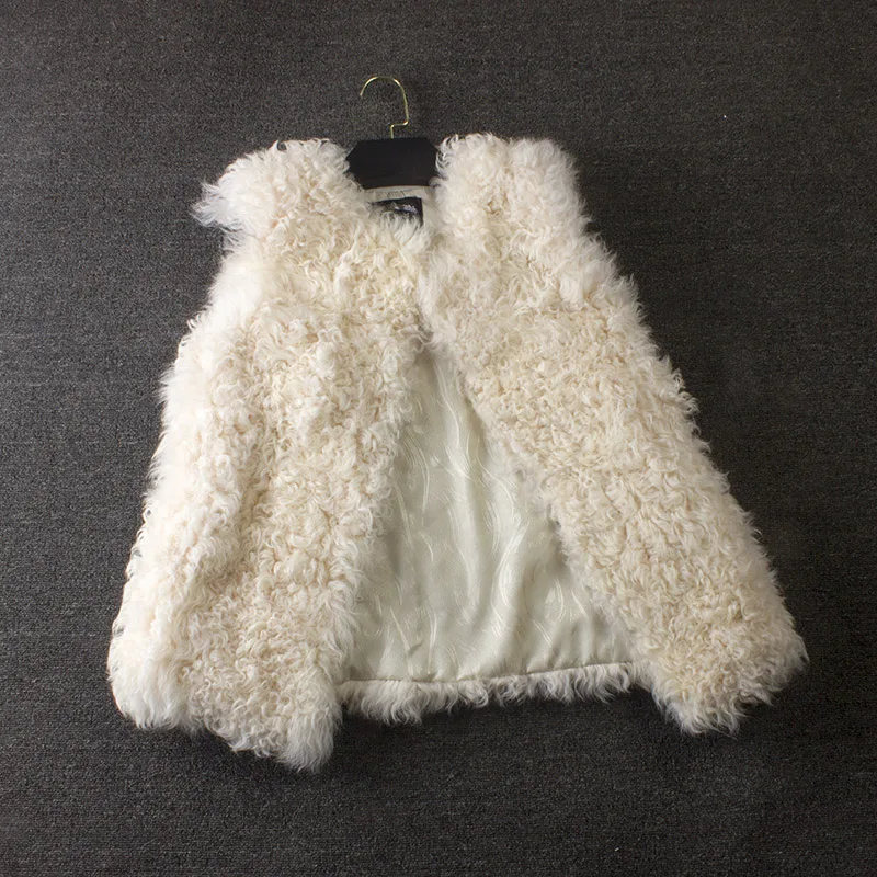 Mongolia Sheep Fur real lamb fur vest We use only the first class raw materials