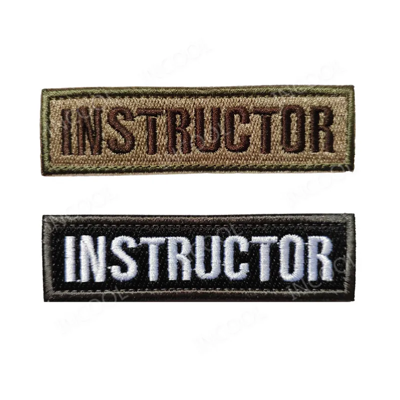 INSTRUCTOR Embroidery Patch Decorative Patches Appliques Hook Loop Embroidered Patch For Clothing Backpack Cap