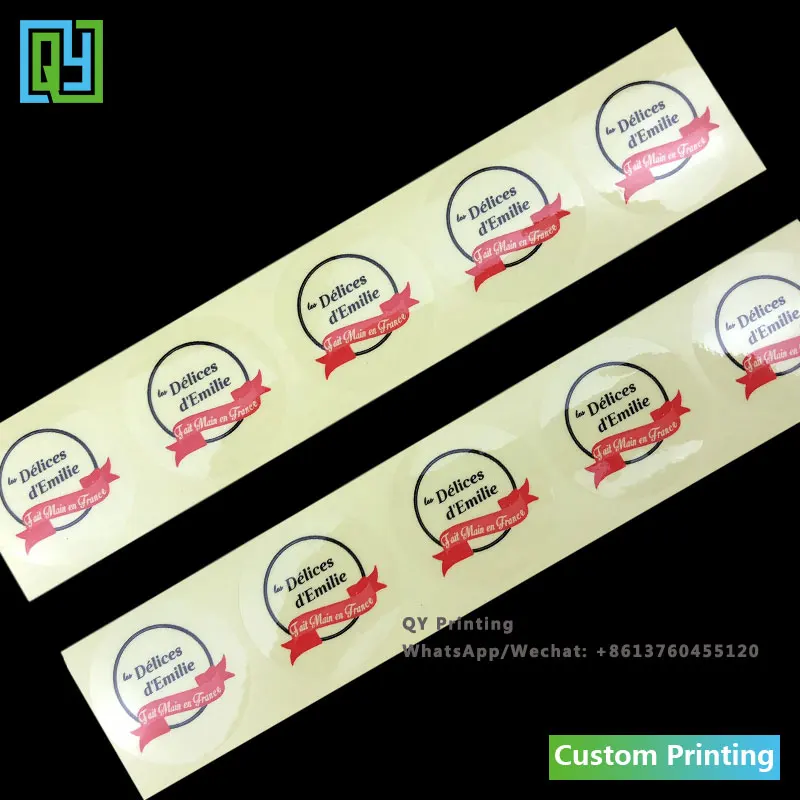 1000pcs 35x35mm free shipping custom printed transparent self adhesive sticker cooking home made bread packaging labels seal tag