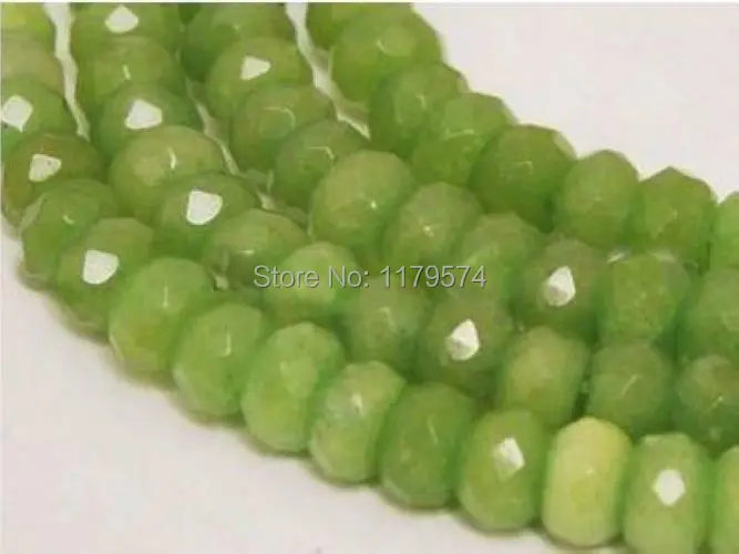 Hot Free new Beautiful Natural 5x8mm facted Green Peridot Abacus Jewellery loose Beads 15\'\'AAA dv0224