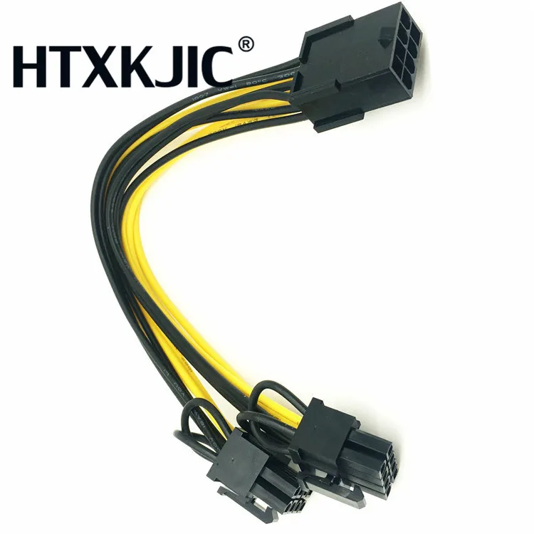 حار بيع 5 قطعة/الوحدة وحدة المعالجة المركزية 8pin الإناث إلى اجهتي PCI-E PCI اكسبرس 8p( 6 + 2 دبوس) ذكر السلطة الكابل 18AWG سلك ل بطاقة الرسومات ل BTC