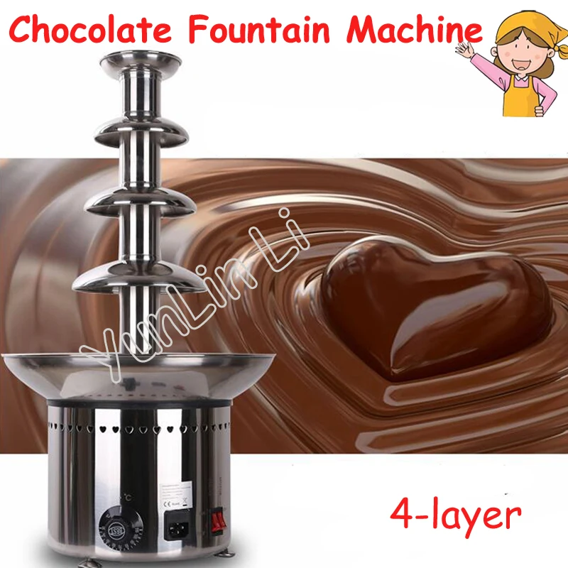 

4-layer Chocolate Fountain Machine 110V/220V Commercial Stainless Steel Hot Pot Waterfall Machine