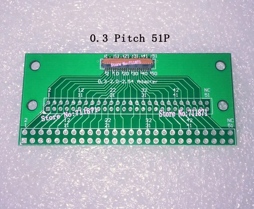 51P 0,3 bis 2,0 2,54 Pitch Adapter FPC DIP Adapter Platte 51Pin Pitch 0,3 2,0 2,54 Adapter 0,3mm 51P FPC DIP Schweißbarer Stecker