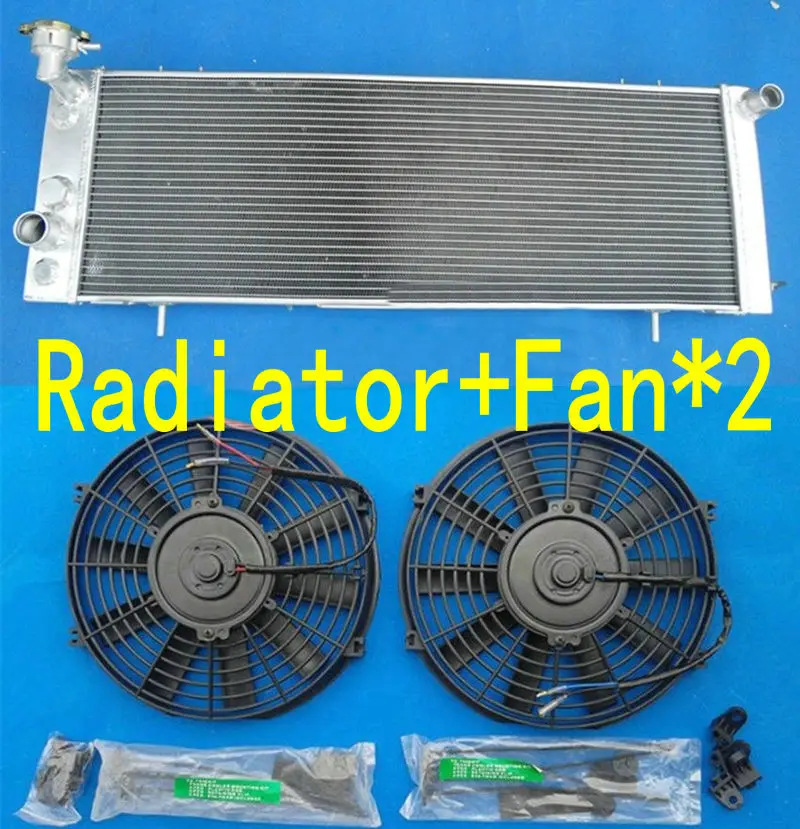 ALLOY ALUMINUM RADIATOR +FAN*2 For 1991-2001 Jeep Cherokee XJ/Wagoneer Truck/COMANCHE 92 93 94 95 96 97 98 99 00 01