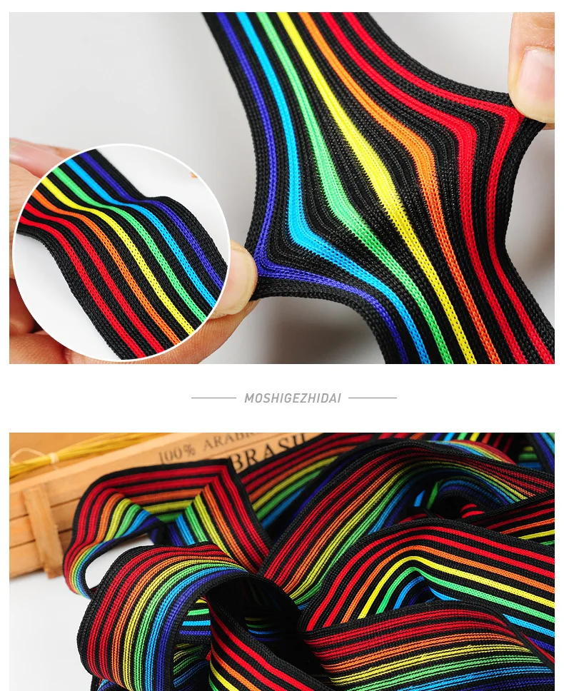 3M Arcobaleno Striscia di Fasce Elastiche 40 MILLIMETRI Nastro Elastico Cintura Sacchetti di Abbigliamento Pantaloni di Gomma Elastica Nastri e