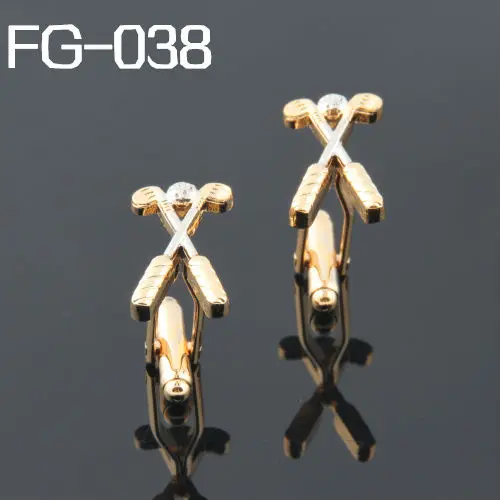 Men's Cufflinks Free Shipping High Quality Cufflinks For Mens 2014 Gold Cufflinks Golf Stick