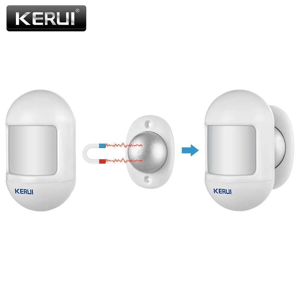 KERUI Wireless Mini PIR Alarm z czujnikiem ruchu detektor z magnetyczny podstawa z połączeniem obrotowym dla G18 W18 System alarmowy do domu