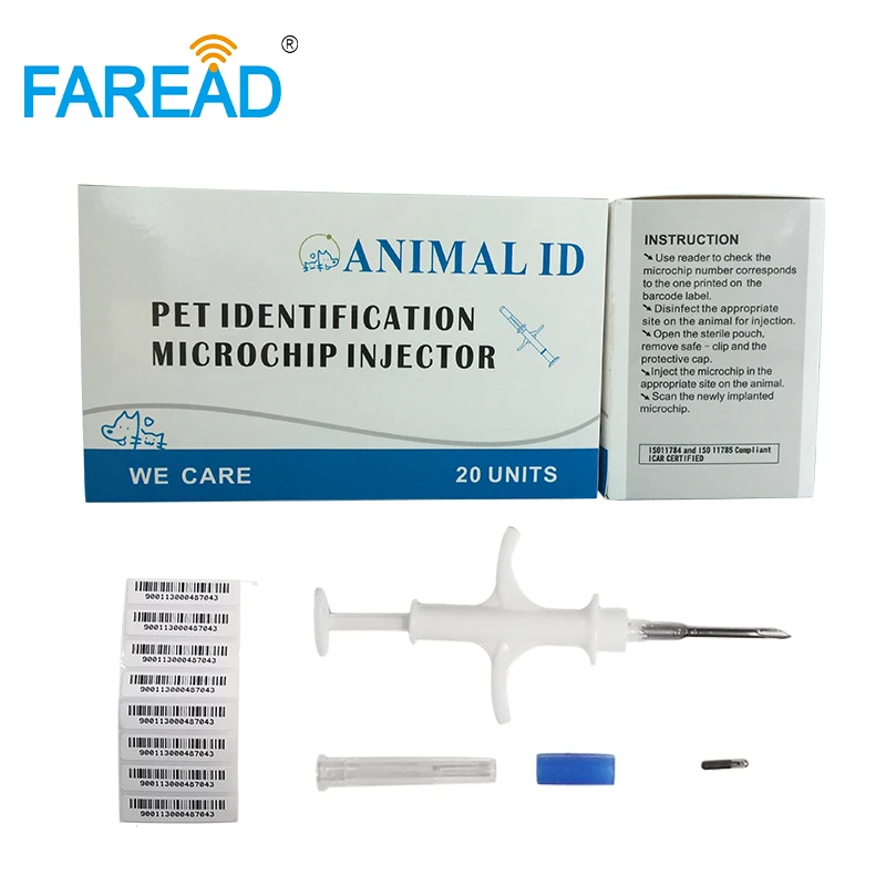 Imagem -03 - Microchips Seringa Animal de Estimação id Tag Rastreamento Rfid Implante para Vacas Tartarugas Cão Chip Tubo de Vidro Agulha Injector Fdx-b 134.2khz