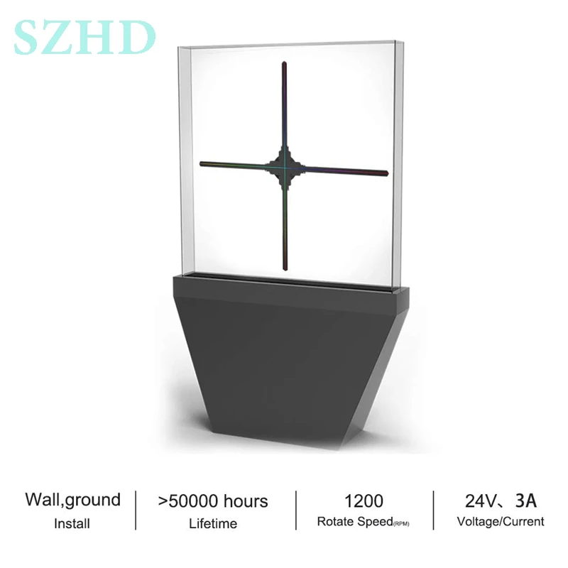 Orginal Biggest size 100s 100cm 3d hologram led fan advertising hologrphic projector