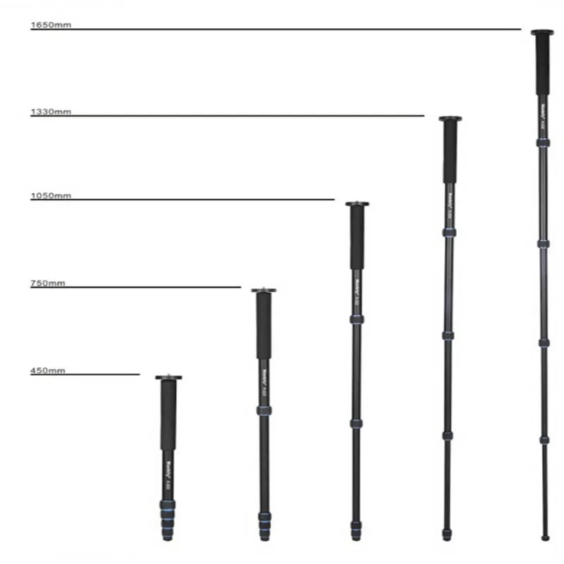 fosoto A222 Professional Aluminium Alloy Tripod Kit Monopod Ballhead For Travel DSLR Camera Light Compact Portable Stand