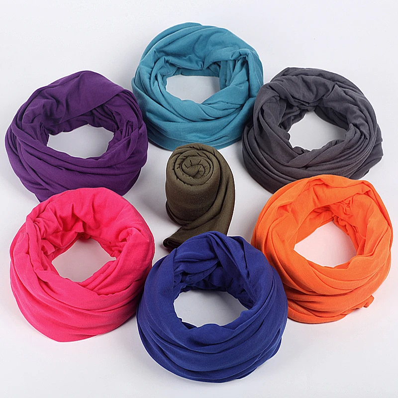 Soft Light Weight Infinity Scarf With Solid Colors Jersey Knit Solid Color Infinity Loop Ring Scarf Circle Scarf New