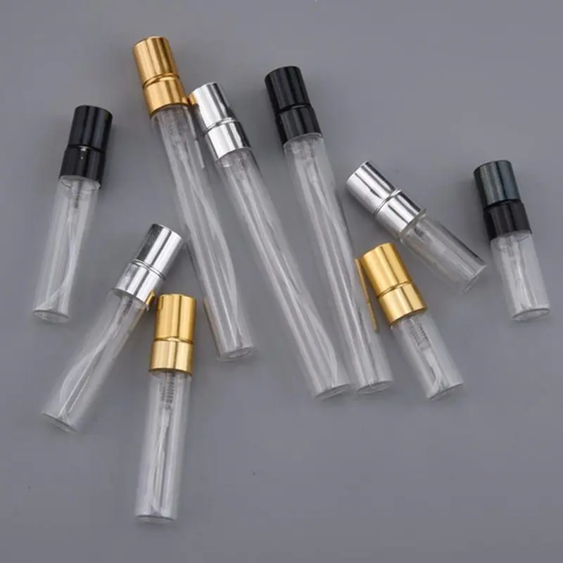 3ml 5ml 10ml Mini Refillable Sample Perfume Glass Bottle Travel Empty Spray Atomizer Bottles Cosmetic Packaging Container