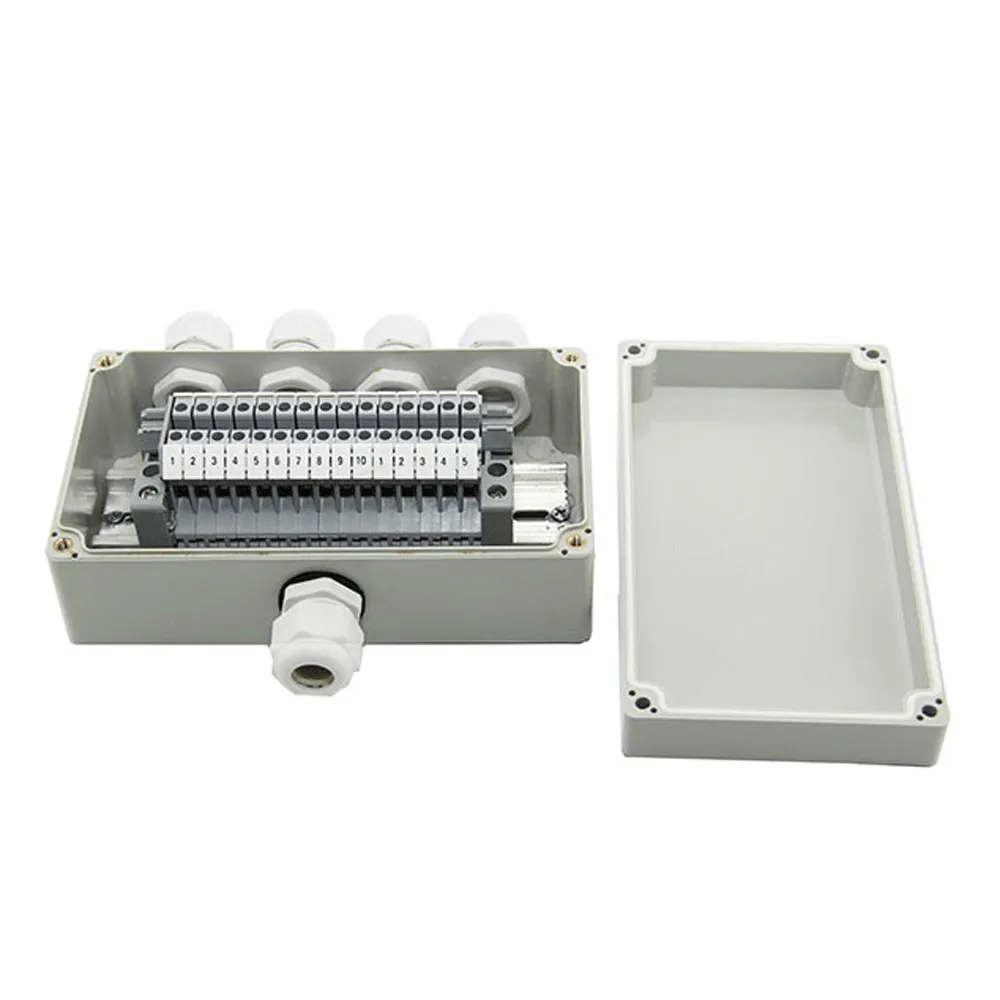 IP65 Waterproof Cable Wiring Junction Box 1 in 4 out 160*90*60mm with UK2.5B Din Rail Terminal Blocks