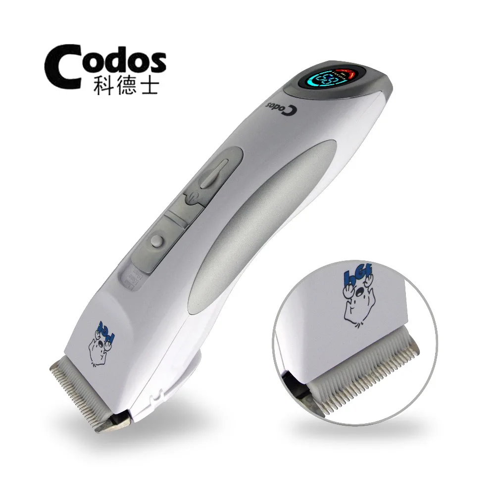 Professional Codos CP9600 Pet Trimmer Electric Pet LCD Display Grooming Haircut Shaver Machine Silver Rechargeable Dog Clipper