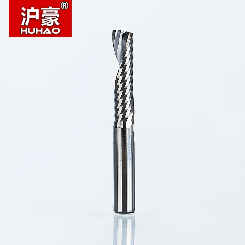 1pcs HUHAO 6mm Single Flute Spiral Cutter 2A High Qualit Router bit CNC For Acrylic PVC MDF End Mill Carbide Milling Cutter
