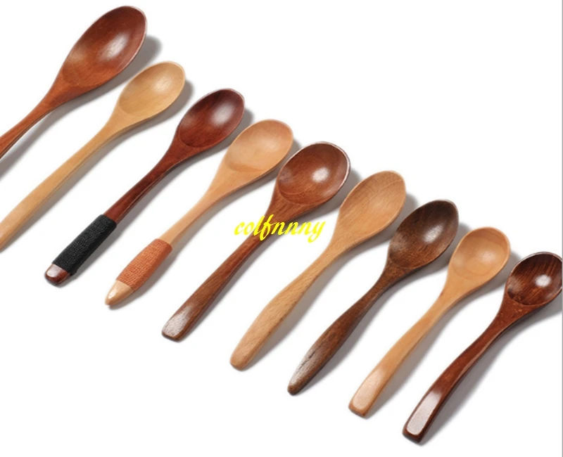 

500pcs/lot 12.8cm 13cm 14cm 14.5cm 15cm 15.8cm 17.5cm Honey Wooden Spoon Soup ice cream coffee Tea Wood Spoons Stirrer